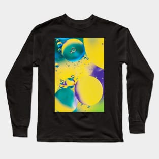 Colorful close up of oil drops in water Long Sleeve T-Shirt